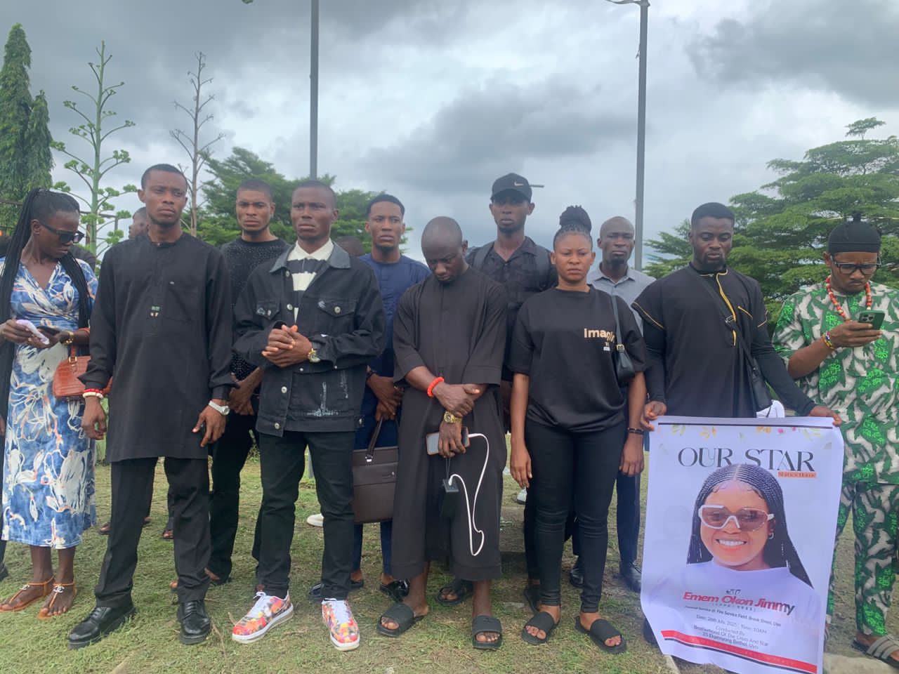 Akwa Poly students mourning their departed colleague Emem Jimmy