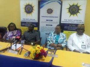 Dr. Dangut (middle) addressing newsmen