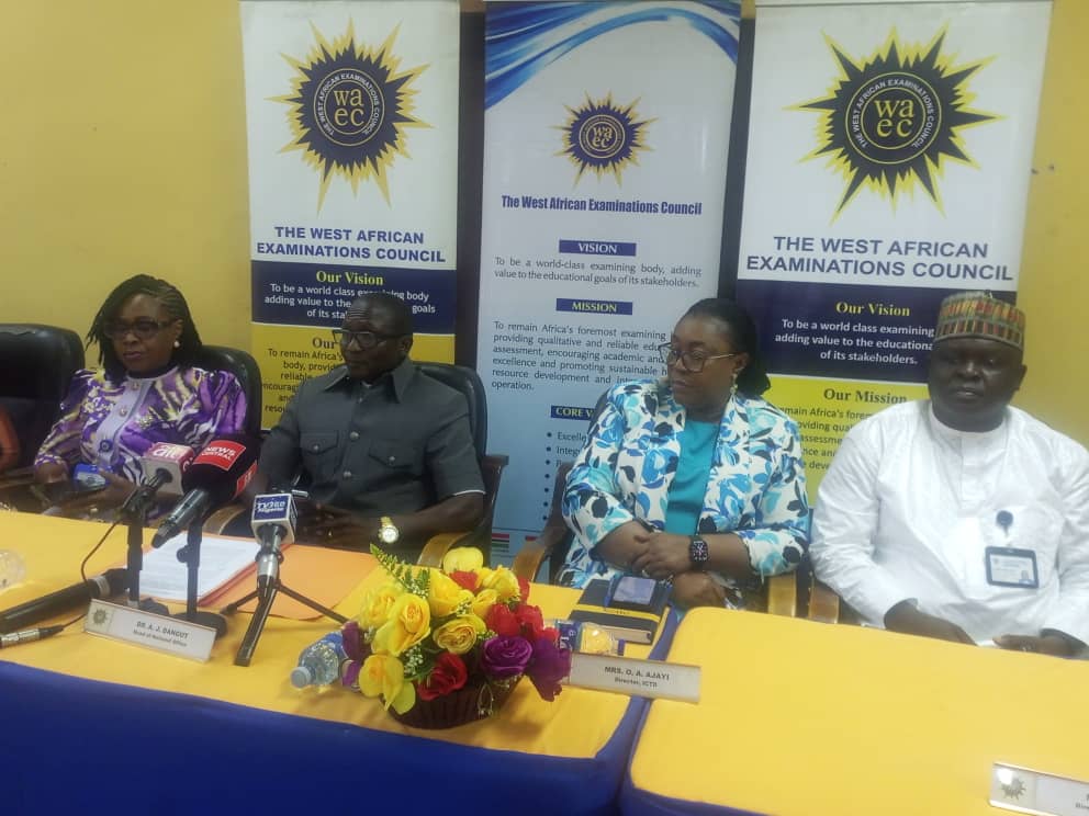 Dr. Dangut (middle) addressing newsmen