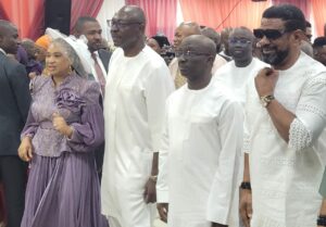 L-R: UBTH CMD, Prof. (Mrs) Idia Ize-Iyamu, Pastor Osagie Ize-Iyamu, Edo State Governor, Senator Monday Okpebholo and Speaker, Edo State House of Assembly (EDHA), Hon. Blessing Agbebaku during the CMD’s thanksgiving on her appointment held at the Redeemed Christian Church of God in Benin on Sunday, August 24, 2025