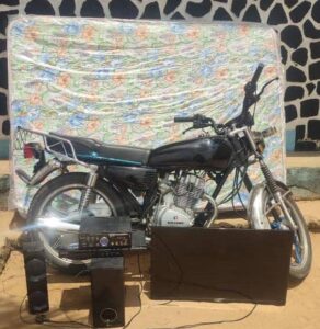 Motorcycle recovered at suspected armed robbery gang leader’s hideout
