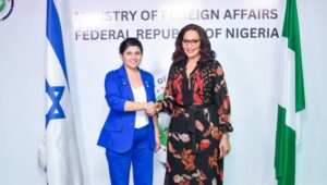 Ambassador Bianca Odumegwu-Ojukwu and the Deputy Minister of Foreign Affairs of the State of Israel, Her Excellency, Sharren Miriam Haskel-Harpaz