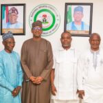 The chairman of the National Sports Commission (NSC), Shehu Dikko (2nd left), the CEO of Yucateco Ltd Hon.Omonlei Imadu (2nd right ) and others during the visit to the commission’s head office