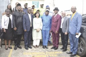 Ms Wada Saeed and other officials during the launch of the BIRD-LAB at UNILAG College of Medicine in Lagos