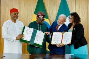 Nigerian President Bola Tinubu with Brazilian President Luiz Inácio Lula da Silva