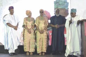 Obasanjo speaking at the book presentation