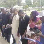Prof. Udoh commission Senate Building. Inset- The building