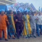 Protesters at INEC HQ