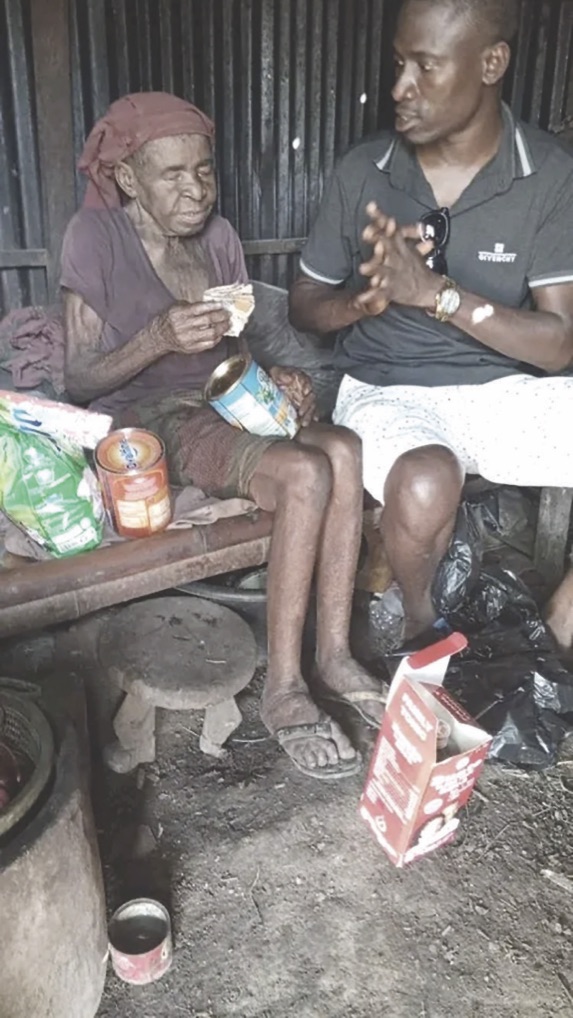 The widow in the makeshift when she was alive
