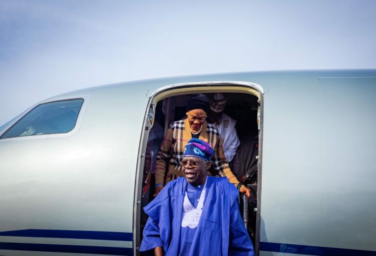 Tinubu on a plane