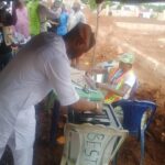 Edo State DG Dennis Idahosa casting his vote at the Ovia Federal Constituency by-election