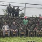 Commander 63 Brigade/Headquarters Sector 1 Joint Task Force South- South OPDS, Brigadier General Moronfolu Shonibare, (seated middle) flanked by invited dignitaries and graduating soldiers at the event held in Effurun, weekend