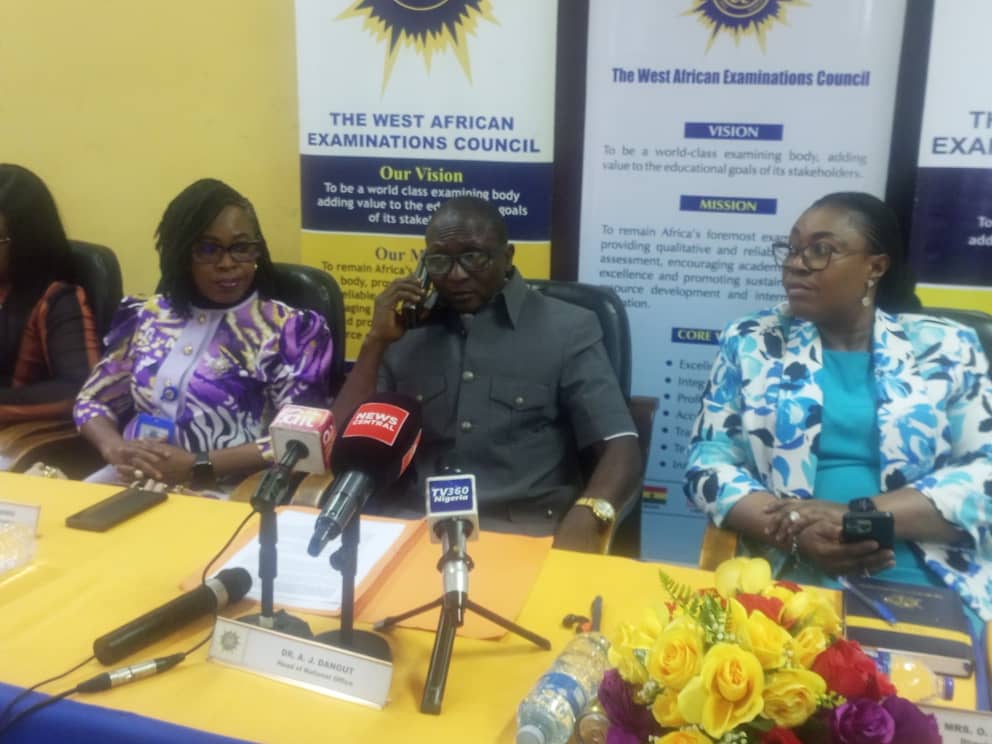 Dr. Dangut (middle) addressing newsmen