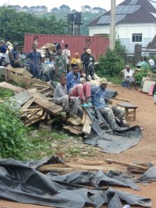 Demolished suspected criminal enclave in Apo Cadastral Zone District( Apo resettlement)