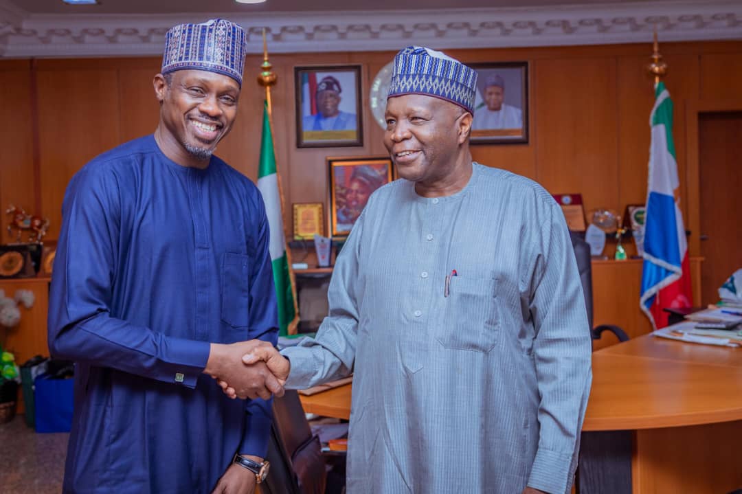 Dr. Ali Nuhu, Managing Director, Nigerian Film Corporation (NFC), and His Excellency, Muhammadu Inuwa Yahaya, Executive Governor of Gombe State