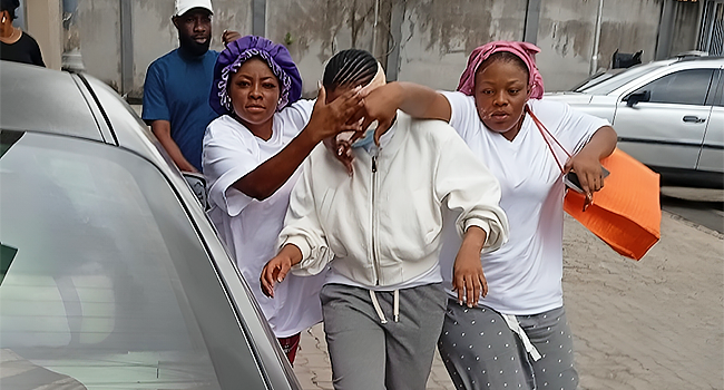 Comfort (middle) was released from the correctional centre on Wednesday, August 14, 2025