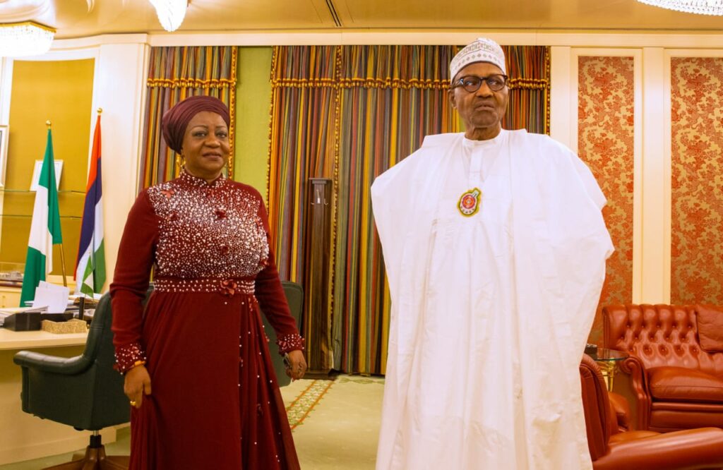 Lauretta Onochie and Muhammadu Buhari