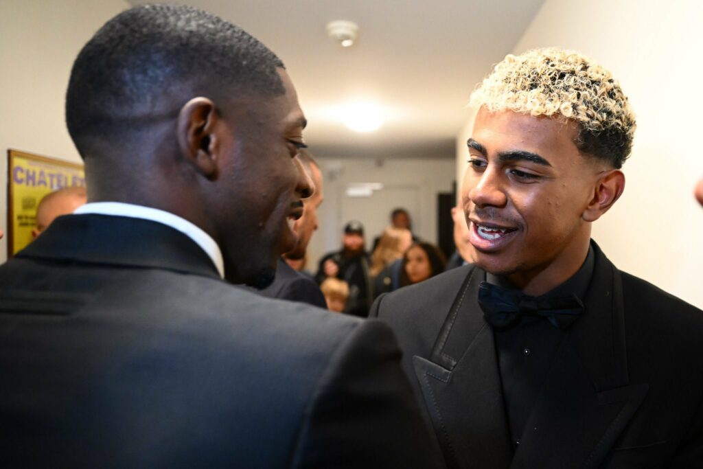 Ousmane Dembele and Lamine Yamal at the 2025 Ballon D’Or