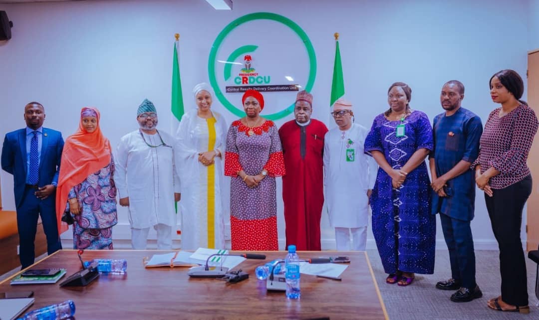 4th from the left, Hadiza Usman, SA to the President on Policy and Coordination, Chairman/ CEO NiDCOM, 5th Hon. Dr. Abike Dabiri-Erewa, 6th Secretary to NiDCOM, Sule Bassi, and other members of staff, after a strategic meeting on prioritizing Diaspora Engagement for National Development