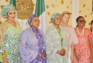 L-R: Minister of State for Foreign Affairs Bianca Odumegwu-Ojukwu; Minister of Women Affairs Imaan Suleiman-Ibrahim; First Lady of Nigeria Oluremi Tinubu; Chairperson, Russian BRICS Women’s Business Alliance, Anne Nesterova and Minister of Industry, Trade and Investment, Jumoke Oduwole during the stakeholders’ interactive session with Russian BRICS Women’s Business Alliance at the Presidential Villa in Abuja on Tuesday, September 30, 2025