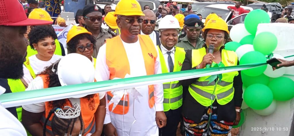 (R-L) The SSG, Mrs Deborah Aber, the GMD BIPC, Dr Raymond Asemakaha and the Deputy Governor, Barr. Sam Ode during the flag off of Eco City Estate in Makurdi.