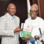 Executive Director of CISLAC and Head of Transparency International Nigeria, Auwal Musa Rafsanjani with Acting Chairman, Federal Character Commission (FCC), Oladele Kayode, during advocacy visit by CISLAC to the Commission on Thursday in Abuja