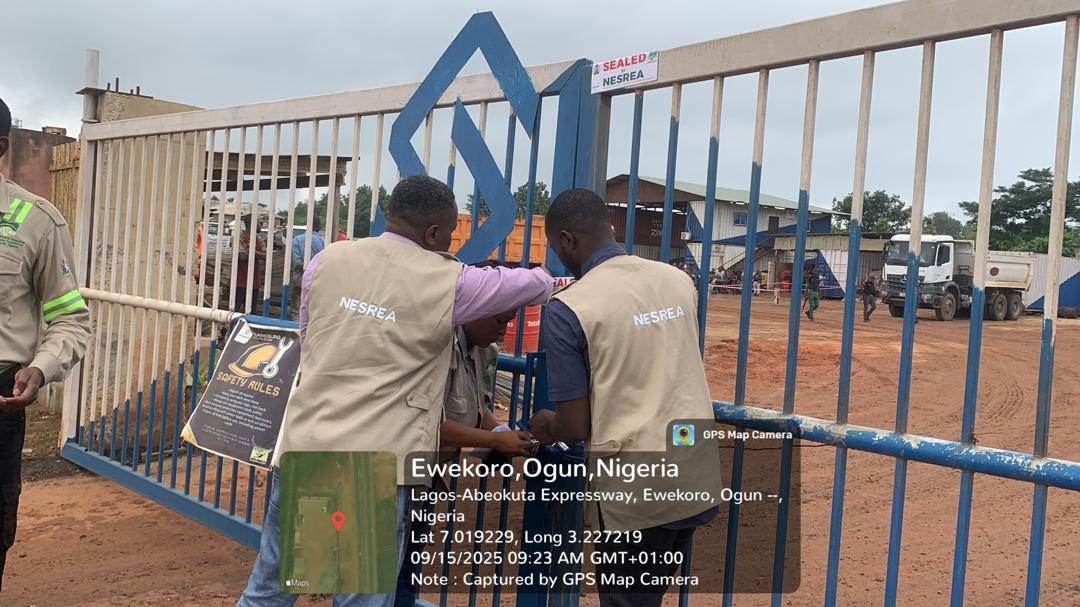 NESREA Sealing a facility in Ogun State