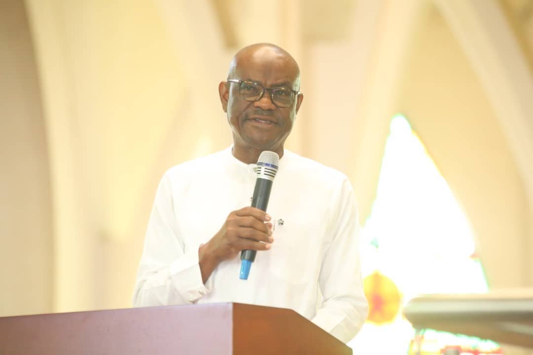 Minister of the Federal Capital Territory (FCT) Nyesom Wike at the funeral service of first female Head of Service of the Federal Capital Territory Administration (FCTA), Late Grace Adayilo, held at the Christian Ecumenical Centre in Abuja, on Saturday September 20, 2025
