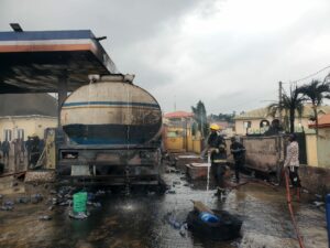 Fire guts A1 Petroleum Filling Station, Ikorodu in Lagos
