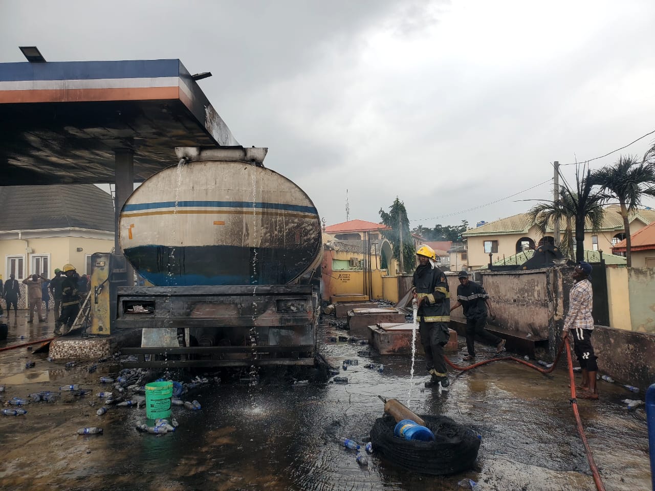 Fire guts A1 Petroleum Filling Station, Ikorodu in Lagos