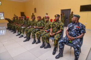 The promoted officers in a row