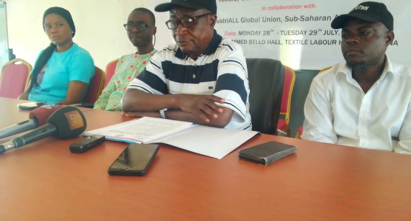 General Secretary National Union of Textile Garment and Tailoring Workers of Nigeria, Comrade Ali Baba addressing the press