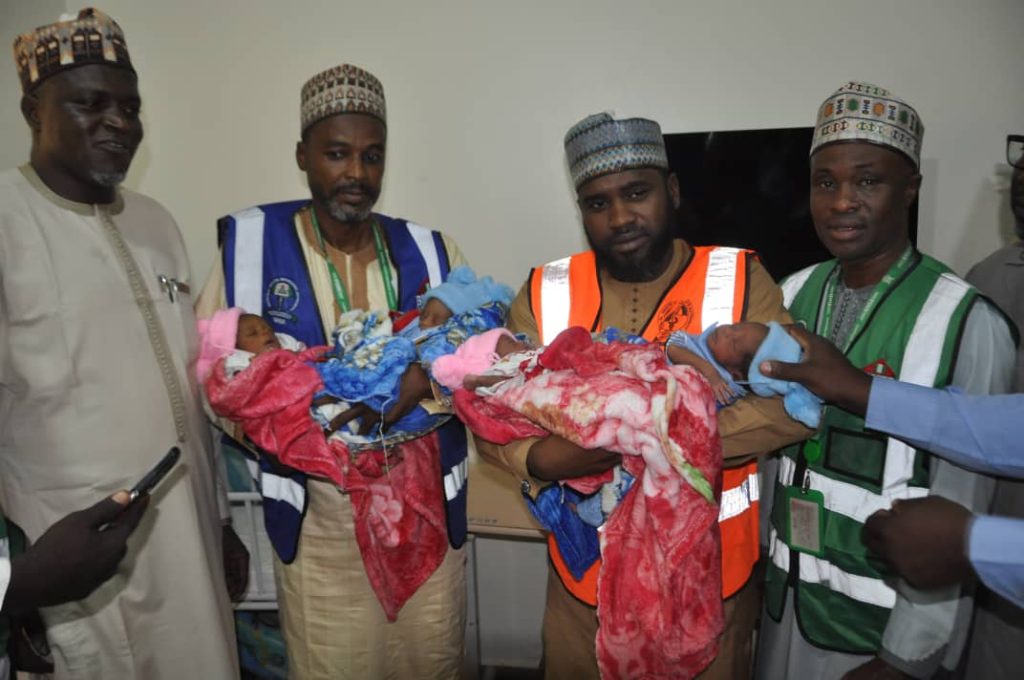 NHIA-staff-celebrating-the-quadruplets-at-the-facility-1024×680