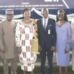 Nwakanma (3rd left), BU VC Prof. Tayo and wife (3th and 4th right) with others