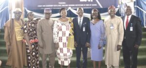 Nwakanma (3rd left), BU VC Prof. Tayo and wife (3th and 4th right) with others