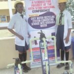 School representatives with their wining project