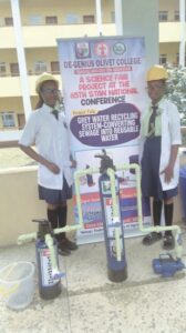 School representatives with their wining project