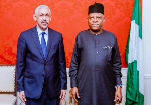 Vice President Kashim Shettima and President of Africa Development Bank, Dr Sidi Ould Tah during a bilateral meeting on the sidelines of the 80th United Nations General Assembly at the UN headquarters in New York on Friday, 26/09/2025