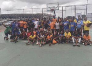•Freedom Reign Basketball Summer Campers pose on the last day of the camp held at the NIS outdoor basketball court in Lagos.