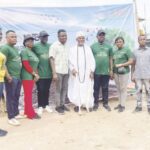 •Oba Michael Adegboyega (middle) with representatives of LAPO management during the signing of the MOU in Aba Aiyepe town