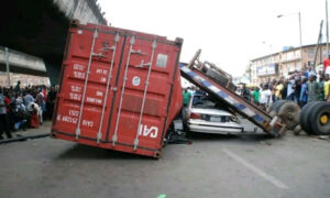 One dead as container-laden truck crushes car near Oyo Secretariat