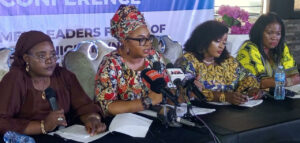 From left: Publicity Secretary, National Woman Leaders Forum of Political Parties in Nigeria (NWLFPPN), Sa’adatu Abdullahi; National President, Amina Bryhn; Financial Secretary, Anita Chukwu and Organizing Secretary, Elizabeth Nwokeocha during the press conference on dialogue session on Women Inclusion and the special seats bill held in Abuja on Tuesday, October 7, 2025