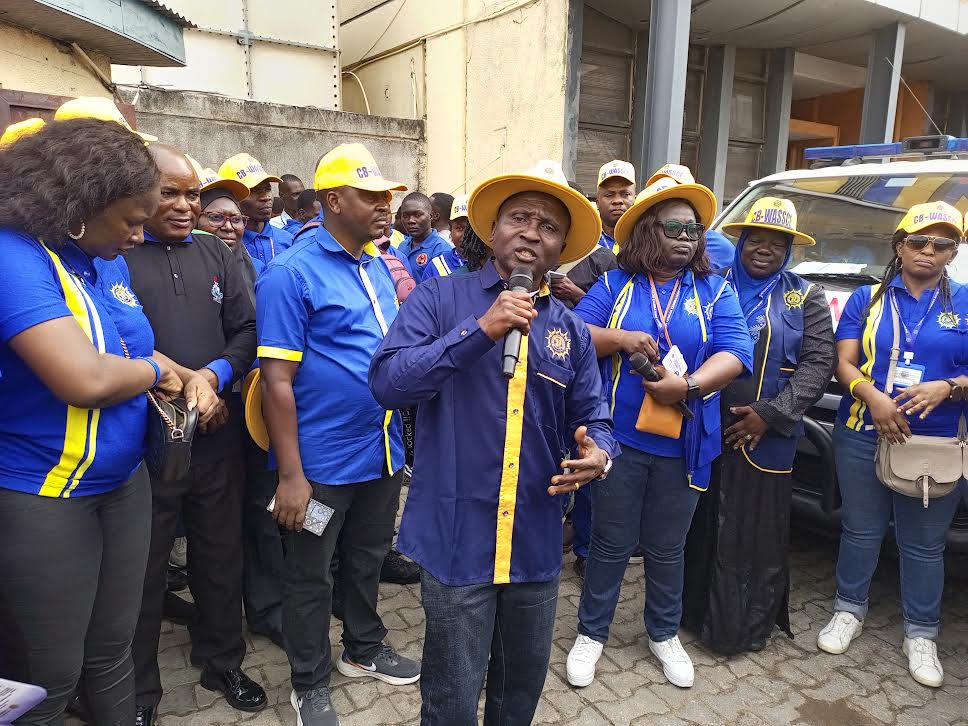 WAEC HNO, Dr. Dangut addressing staff on the sensitization