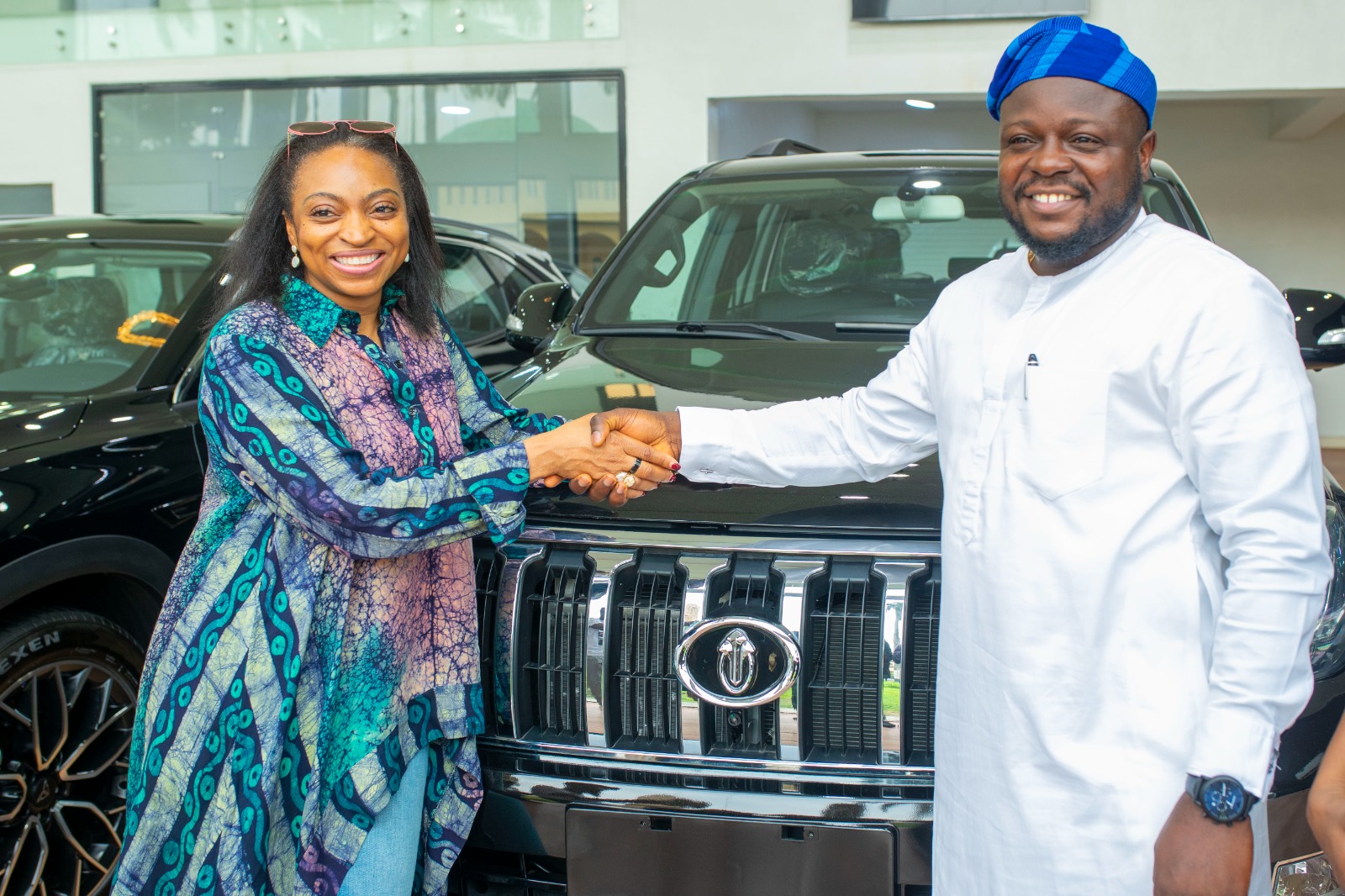 L-R: Minister of Industry, Trade and Investment, Dr. Jumoke Oduwole, and Executive Chairman of Nord Automobiles, Mr. Tobi Ajayi, when the minister paid a visit to the Nord Assembly plant at the University of Lagos on Wednesday, October 1, 2025
