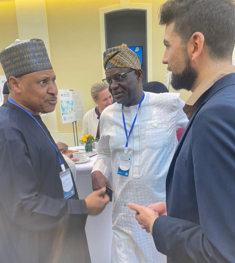 L-R: Nigeria’s Information Minister , Mallam Mohammed Idris Malagi, IPI Board Member,   Alh. Raheem Adedoyin and IPI Executive Director, Mr  Scott Griffen discussing at  the World Congress and 75th Anniversary of the International Press Institute in Vienna, Austria at the weekend
