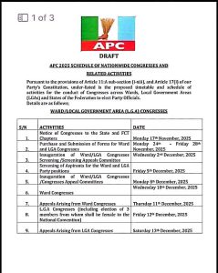APC congress fake timetable