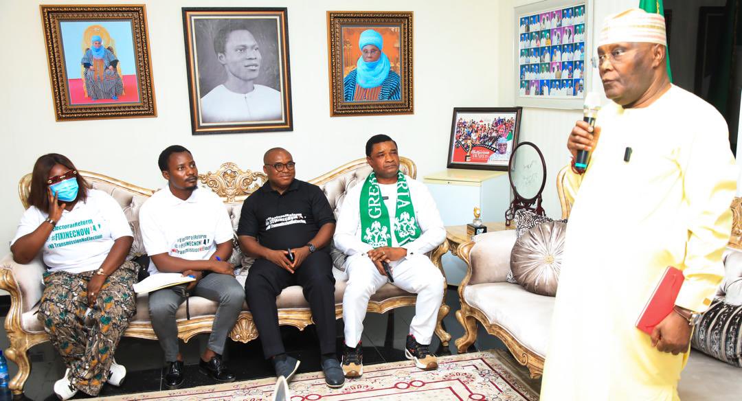 Atiku hosts young Nigerians led by Pastor Ukpola O. Chinedu