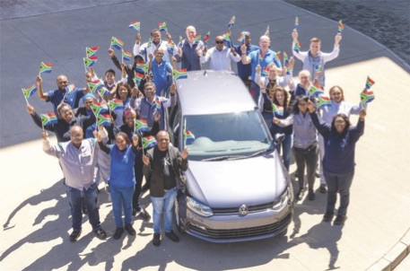Celebrating the three millionth Volkswagen car at the Kariega plant in South Africa