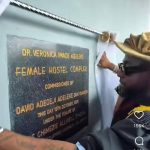 Davido unveiling the hostel’s plague