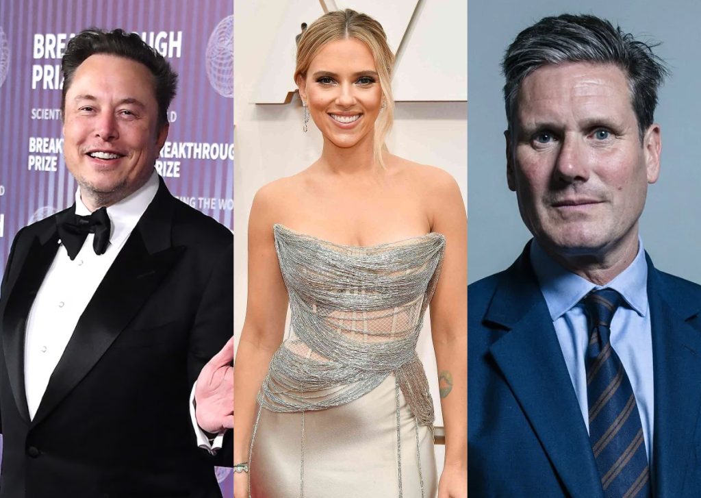 Elon Musk, Scarlett Johansson, and Kier Starmer